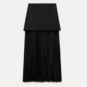 Zara mixed pleated knit skirt